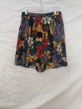 Vintage Melrose Studio High-Waist Floral Pattern Women’s Shorts